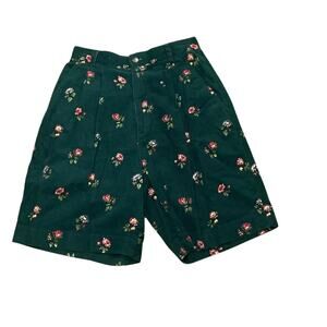 Cambridge Country Store Mercantile Corduroy Floral Shorts Size 4 Farmhouse